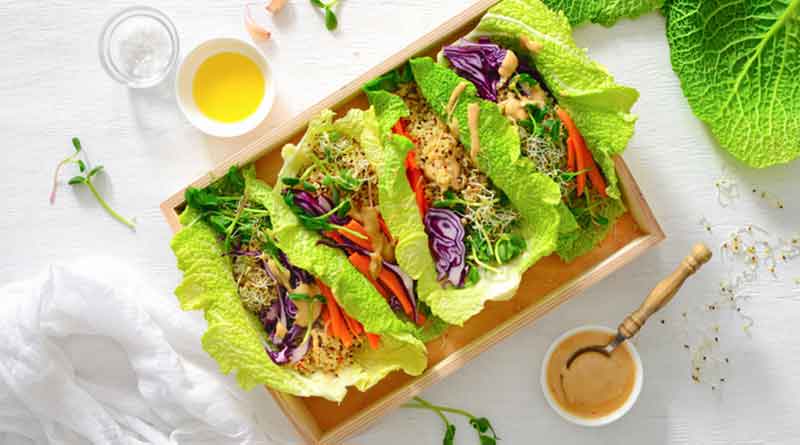 ¿Almuerzo saludable? Wrap de kale y pollo