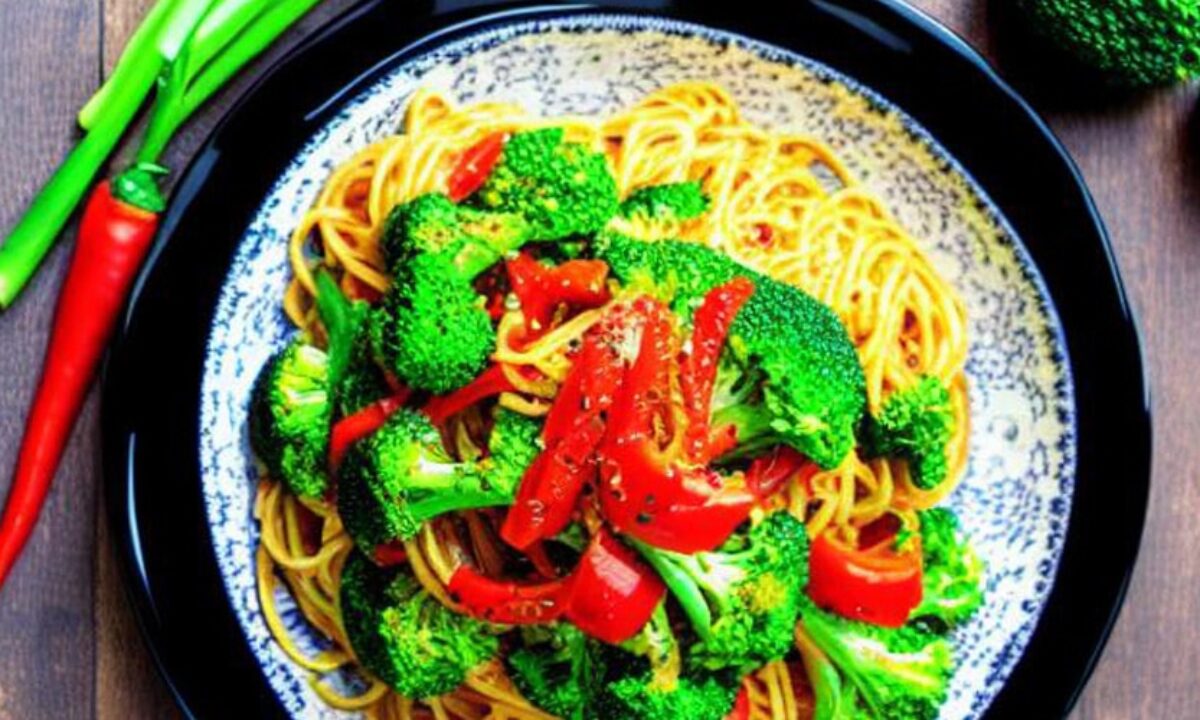 Espagueti con Brócoli y Pimiento Rojo | MANDOLINA