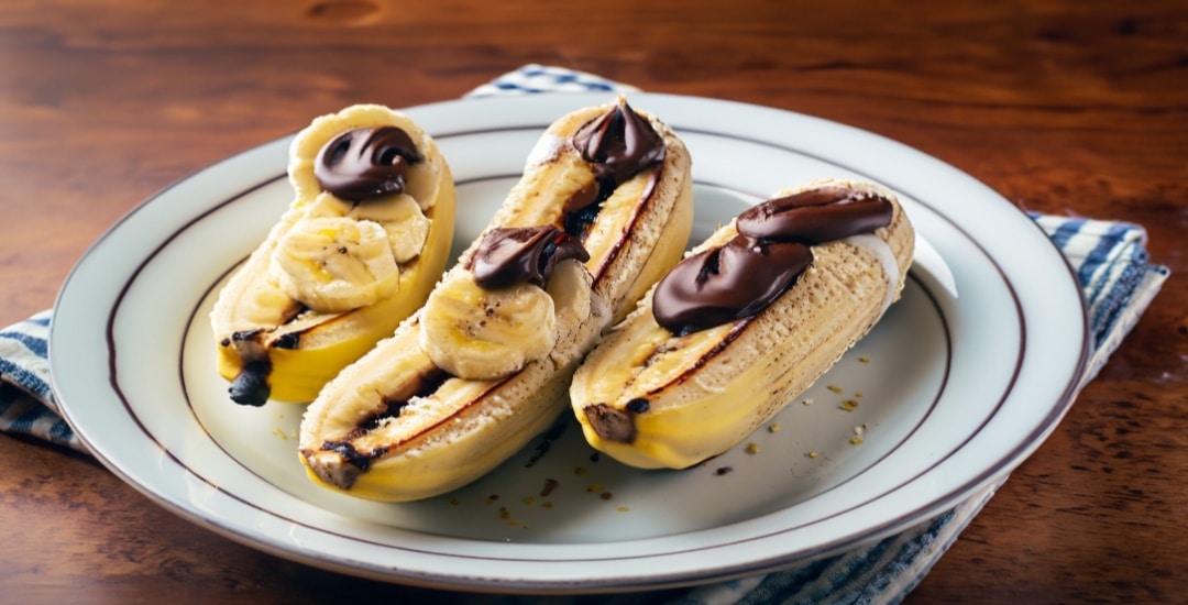 Bananas Rellenas de Nutella en Airfryer 