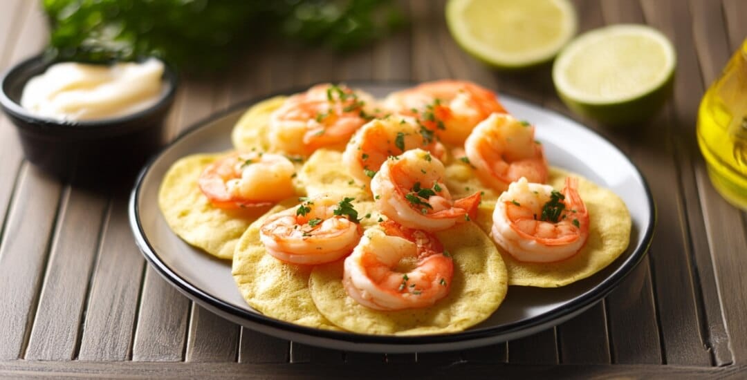 Receta de patacones con camarones salteados