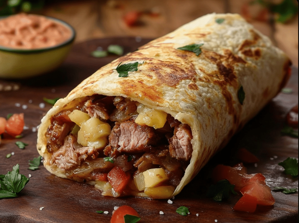 Burrito de Cerdo Desmenuzado y Piña