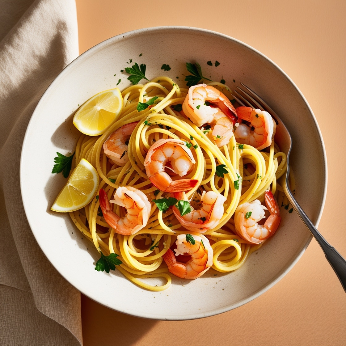 Pasta con Camarones y Limón 