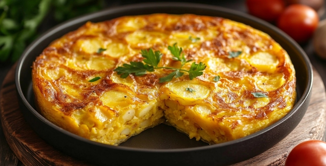 Tortilla española clásica con papas Tortilla española clásica con papas