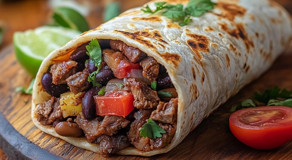 Burrito de Carne Asada y Frijoles