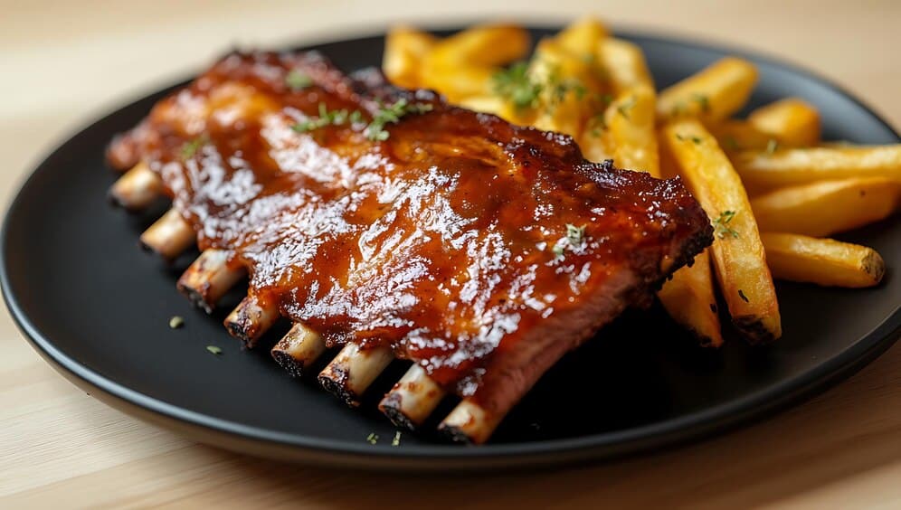 Costillas de cerdo al horno con miel y mostaza | Mandolina