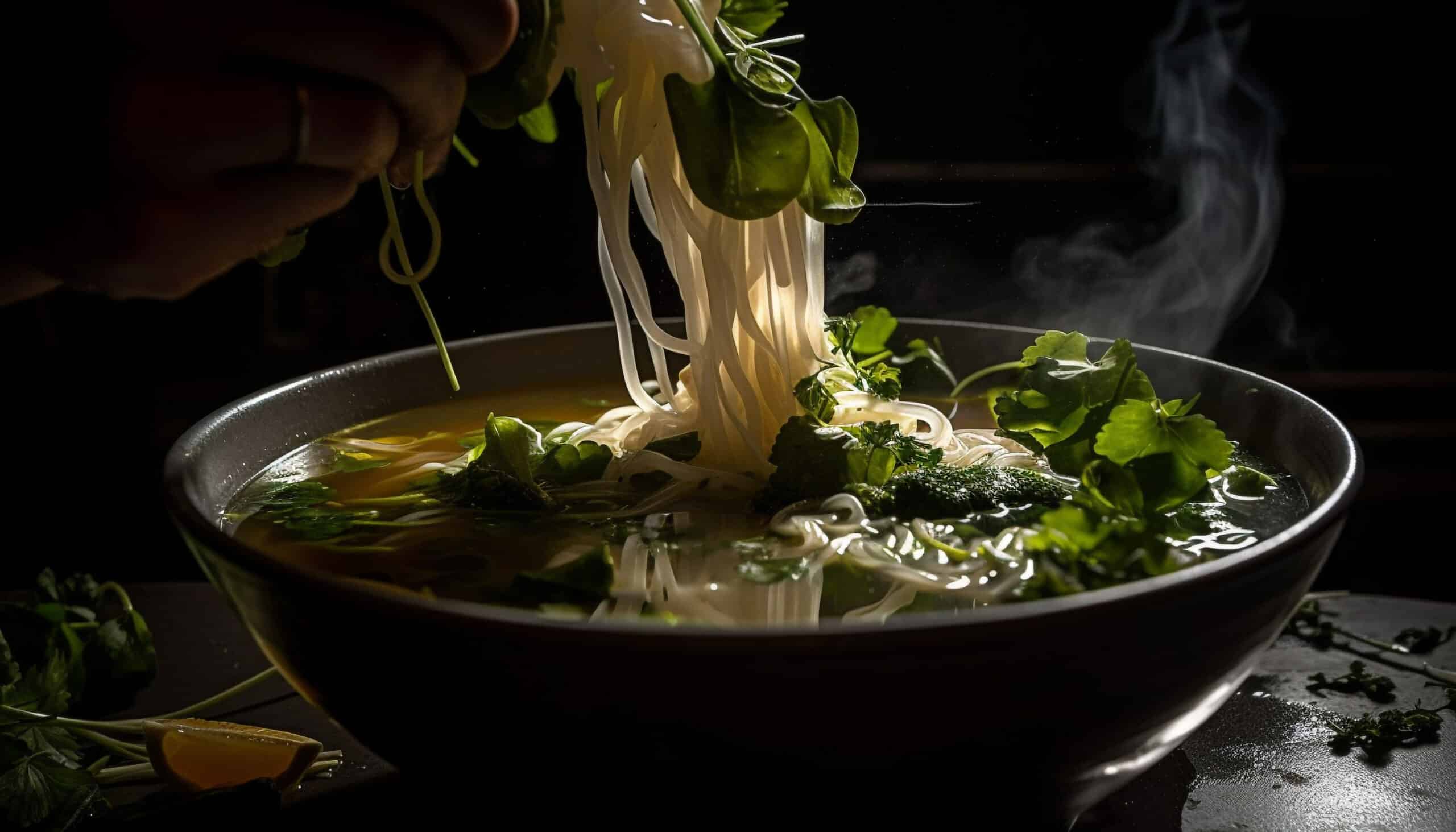 Sopa de Fideo con Brócoli