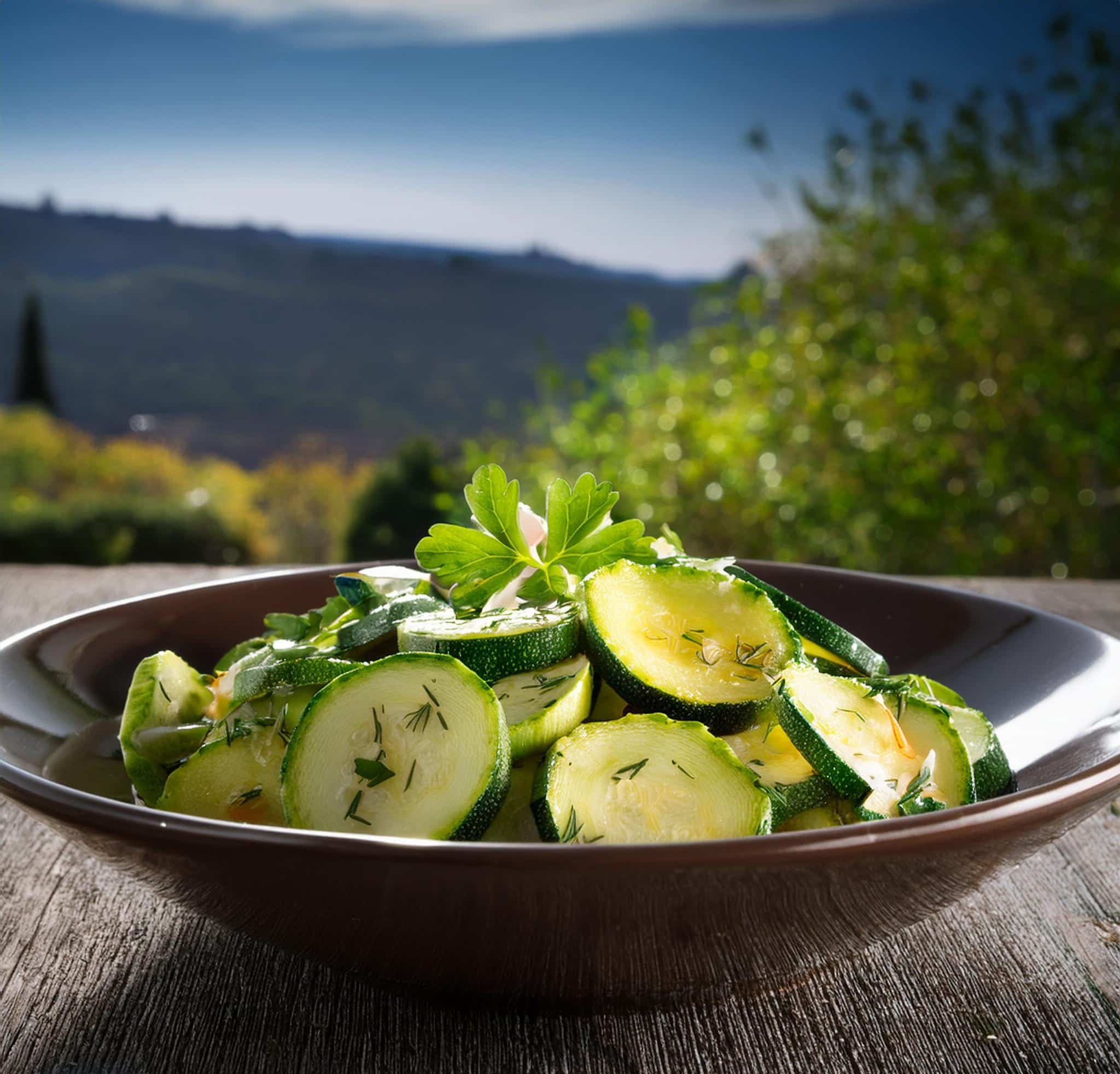 Ensalada de calabacín fresca y saludable