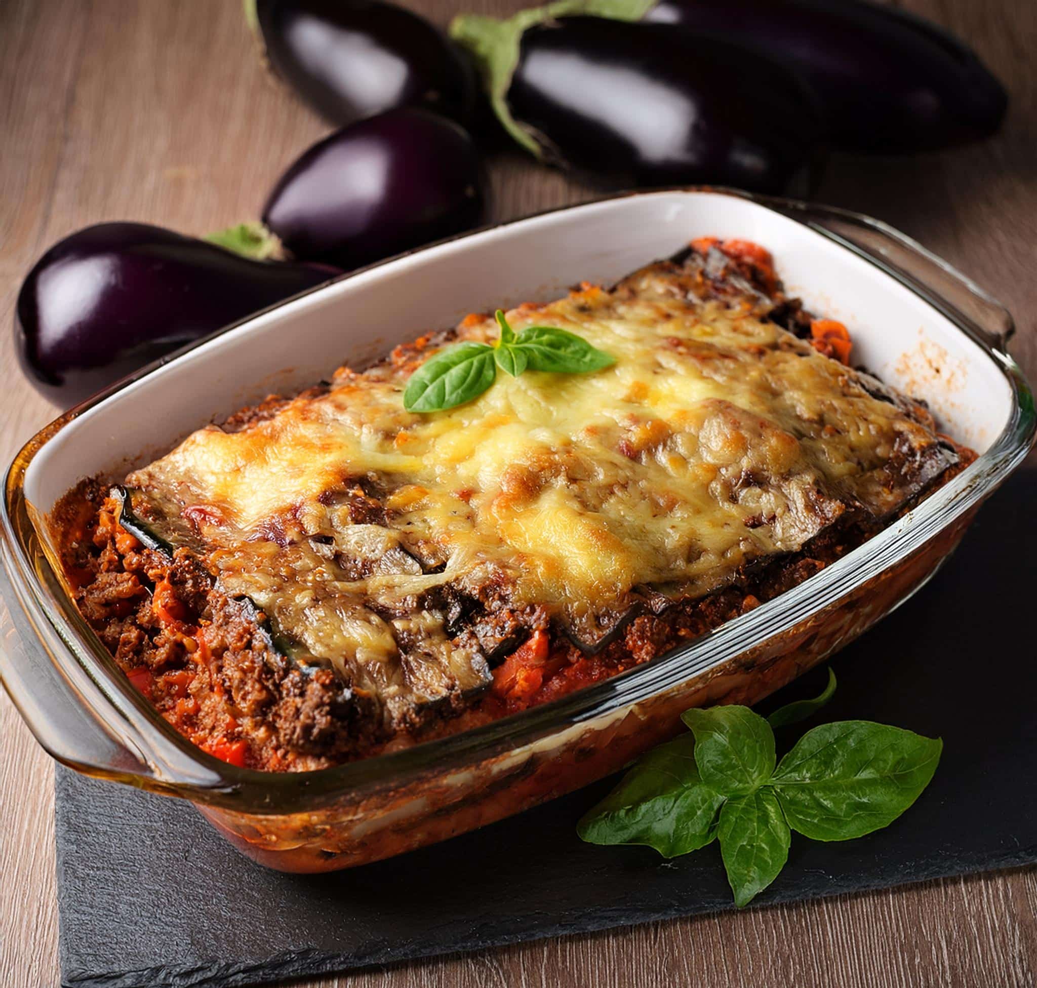 Lasaña de berenjena y carne molida