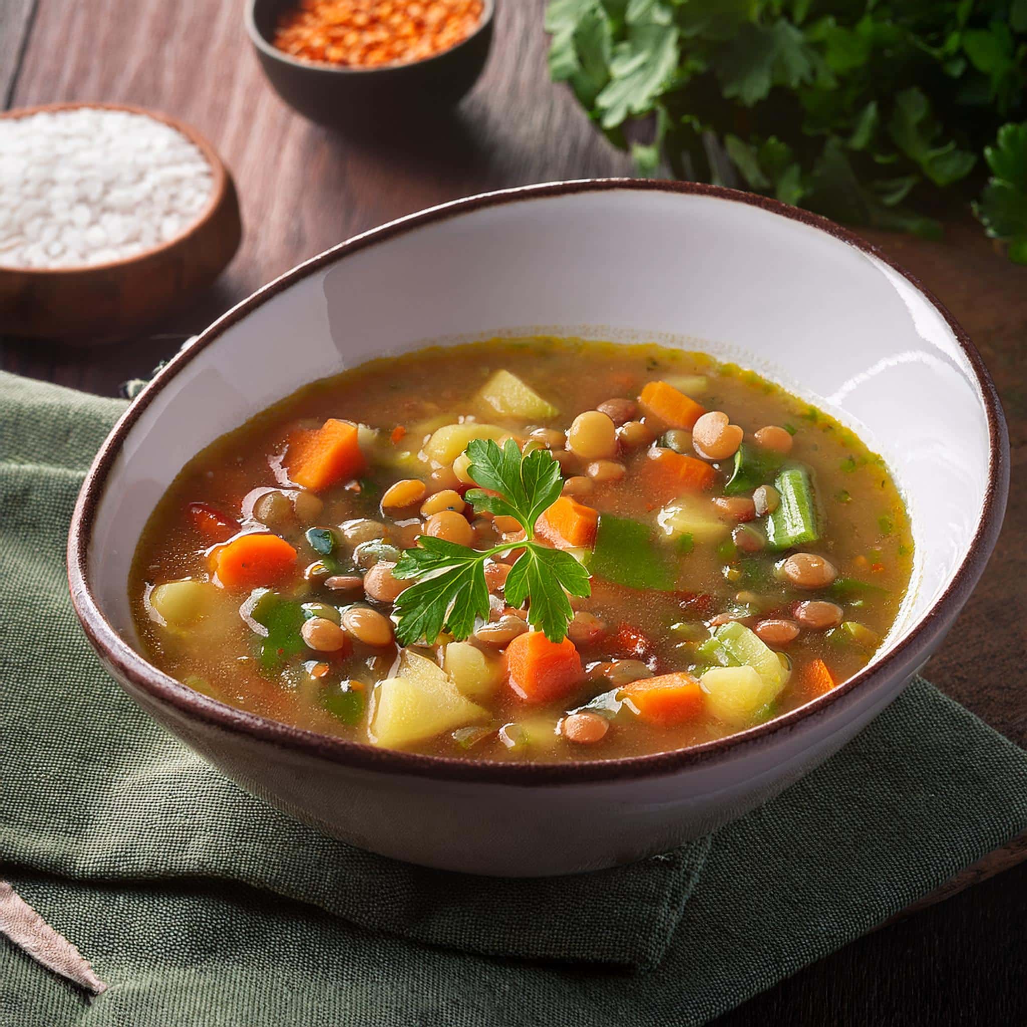 Sopa de verduras con lentejas: Saludable| Mandolina
