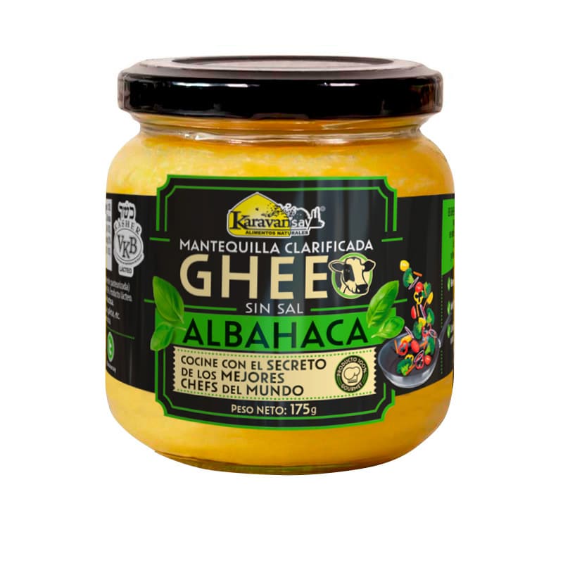 Ghee / Mantequilla clarificada con albahaca 175 Gr