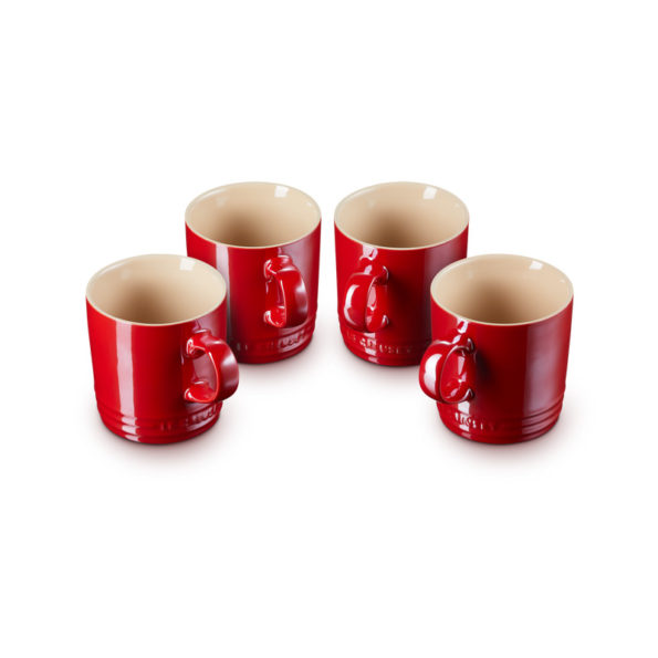 Metallics Set 4 Tazas Cereza Cerámica de gres