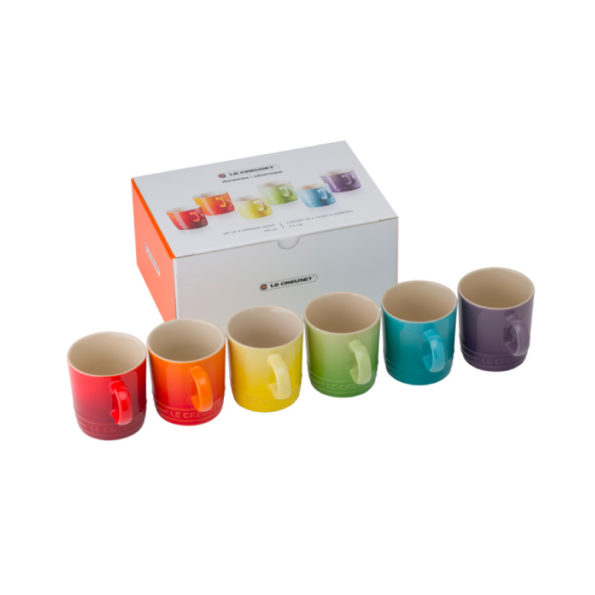 Rainbow Set 6 Tazas Café Cerámica de gres